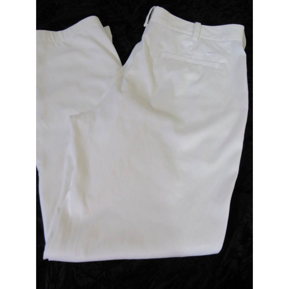 Nike Dry-Fit Tour White Standard Fit Golf Mens Size‎ 36/33 Flat Front Pants
